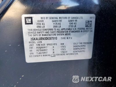 Zdjęcie 14 z 14 samochodu: 2013 GMC TERRAIN SLT VIN:2GKALUEK0D6387910 - miniatura