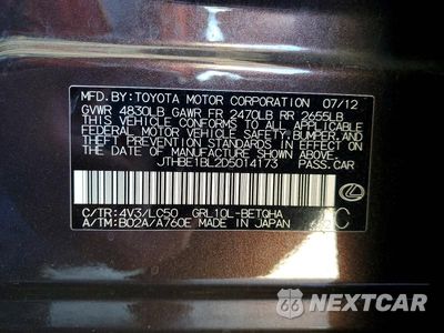 Zdjęcie 12 z 12 samochodu: 2013 LEXUS GS 350 VIN:JTHBE1BL2D5014173 - miniatura