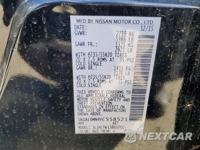 Zdjęcie 13 z 13 samochodu: 2015 INFINITI QX60 BASE VIN:5N1AL0MN4FC558521 - miniatura
