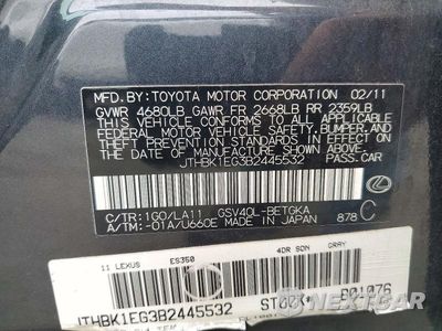 Zdjęcie 12 z 12 samochodu: 2011 LEXUS ES 350 VIN:JTHBK1EG3B2445532 - miniatura