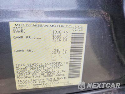 Zdjęcie 12 z 12 samochodu: 2015 NISSAN ALTIMA 2.5 S VIN:1N4AL3AP3FN381868 - miniatura