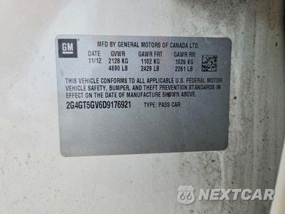 Zdjęcie 12 z 12 samochodu: 2013 BUICK REGAL PREMIUM VIN:2G4GT5GV6D9176921 - miniatura