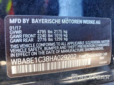 Zdjęcie 12 z 12 samochodu: 2017 BMW 330E VIN:WBA8E1C38HA029202 - miniatura
