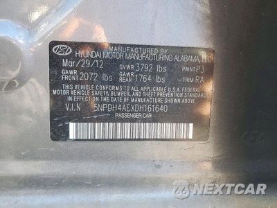 Zdjęcie 12 z 12 samochodu: 2013 HYUNDAI ELANTRA GLS VIN:5NPDH4AEXDH161640 - miniatura