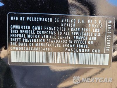 Zdjęcie 12 z 12 samochodu: 2018 VOLKSWAGEN JETTA SE VIN:3VWDB7AJXJM234461 - miniatura