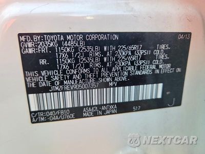 Zdjęcie 13 z 13 samochodu: 2013 TOYOTA RAV4 LE VIN:JTMZFREV9D5007357 - miniatura