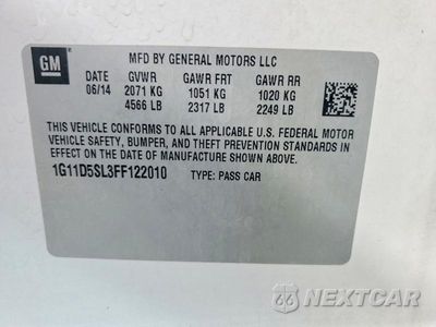 Zdjęcie 12 z 12 samochodu: 2015 CHEVROLET MALIBU 2LT VIN:1G11D5SL3FF122010 - miniatura
