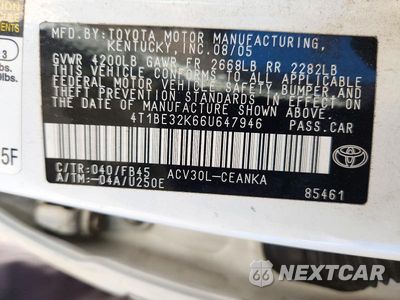Zdjęcie 12 z 12 samochodu: 2006 TOYOTA CAMRY LE VIN:4T1BE32K66U647946 - miniatura