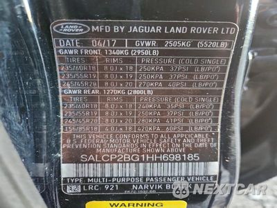 Zdjęcie 13 z 13 samochodu: 2017 LAND ROVER DISCOVERY SPORT SE VIN:SALCP2BG1HH698185 - miniatura