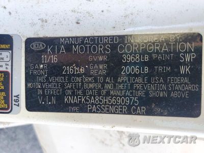 Zdjęcie 12 z 12 samochodu: 2017 KIA FORTE5 LX VIN:KNAFK5A85H5690975 - miniatura