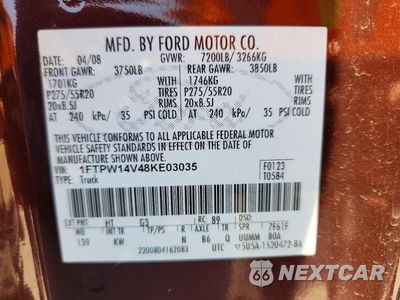 Zdjęcie 12 z 12 samochodu: 2008 FORD F150 SUPERCREW VIN:1FTPW14V48KE03035 - miniatura