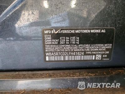 Zdjęcie 12 z 12 samochodu: 2020 BMW 330XI VIN:WBA5R7C02LFH41624 - miniatura