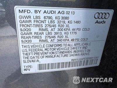 Zdjęcie 10 z 10 samochodu: 2013 AUDI Q7 PREMIUM PLUS VIN:WA1LGAFE3DD011391 - miniatura