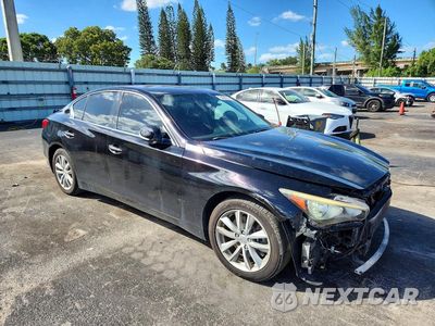 Czwarte zdjęcie samochodu z boku: 2015 INFINITI Q50 PREMIUM VIN:JN1BV7AR3FM394758 - miniatura