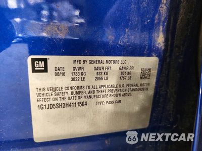 Zdjęcie 12 z 12 samochodu: 2017 CHEVROLET SONIC LT VIN:1G1JD5SH3H4111504 - miniatura