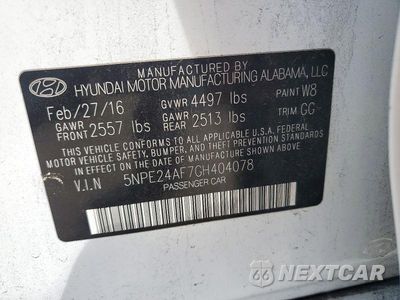 Zdjęcie 12 z 12 samochodu: 2016 HYUNDAI SONATA SE VIN:5NPE24AF7GH404078 - miniatura