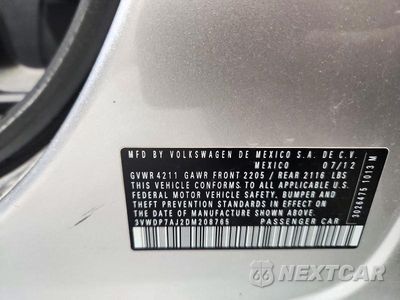 Zdjęcie 12 z 12 samochodu: 2013 VOLKSWAGEN JETTA SE VIN:3VWDP7AJ2DM208765 - miniatura