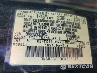 Zdjęcie 12 z 12 samochodu: 2012 NISSAN VERSA 1.8 S VIN:3N1BC1CP3CK808373 - miniatura