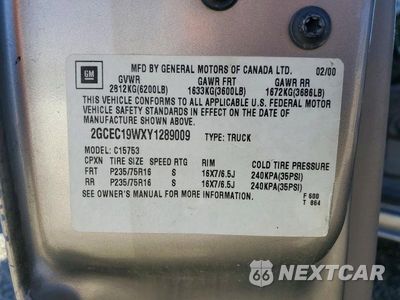 Zdjęcie 12 z 12 samochodu: 2000 CHEVROLET SILVERADO C1500 VIN:2GCEC19WXY1289009 - miniatura