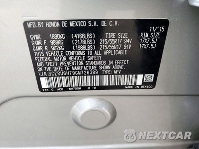 Zdjęcie 14 z 14 samochodu: 2016 HONDA HR-V EXL VIN:3CZRU6H79GM726389 - miniatura