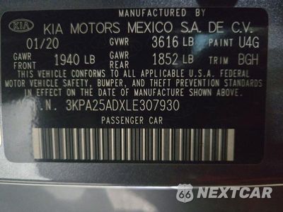 Zdjęcie 12 z 12 samochodu: 2020 KIA RIO 5-DOOR S VIN:3KPA25ADXLE307930 - miniatura