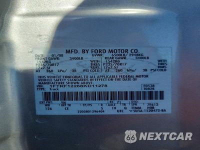 Zdjęcie 12 z 12 samochodu: 2008 FORD F150 VIN:1FTRF12268KD11278 - miniatura