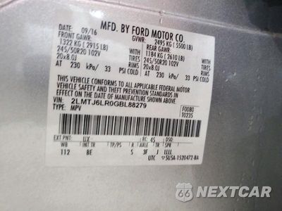 Zdjęcie 13 z 13 samochodu: 2016 LINCOLN MKX RESERVE VIN:2LMTJ6LR0GBL88279 - miniatura