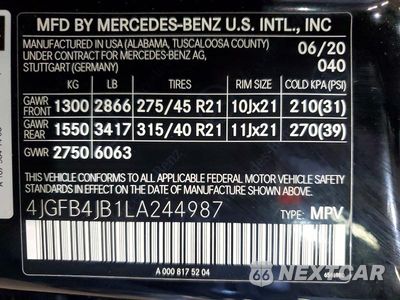 Zdjęcie 13 z 13 samochodu: 2020 MERCEDES-BENZ GLE 350 VIN:4JGFB4JB1LA244987 - miniatura