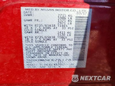 Zdjęcie 14 z 14 samochodu: 2017 NISSAN PATHFINDER S VIN:5N1DR2MM2HC676178 - miniatura