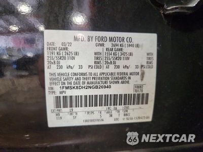 Zdjęcie 14 z 14 samochodu: 2022 FORD EXPLORER XLT VIN:1FMSK8DH2NGB26940 - miniatura