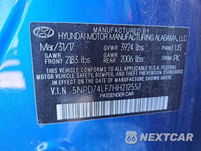 Zdjęcie 13 z 13 samochodu: 2017 HYUNDAI ELANTRA SE VIN:5NPD74LF7HH212557 - miniatura