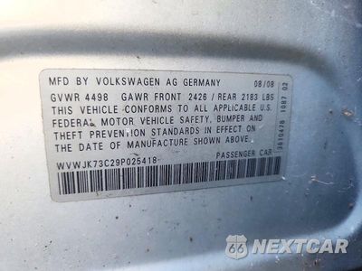 Zdjęcie 12 z 12 samochodu: 2009 VOLKSWAGEN PASSAT TURBO VIN:WVWJK73C29P025418 - miniatura