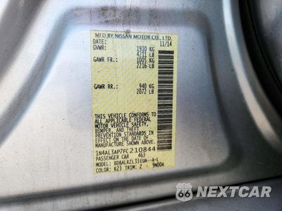 Zdjęcie 12 z 12 samochodu: 2015 NISSAN ALTIMA 2.5 SL VIN:1N4AL3AP7FC210844 - miniatura