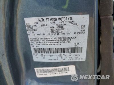 Zdjęcie 13 z 13 samochodu: 2010 FORD ESCAPE XLT VIN:1FMCU0DG0AKB42939 - miniatura