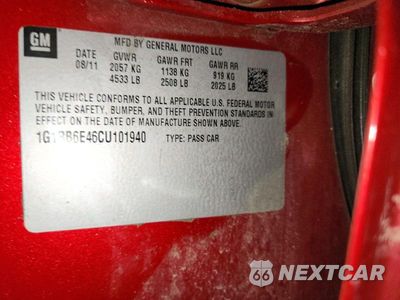 Zdjęcie 12 z 12 samochodu: 2012 CHEVROLET VOLT VIN:1G1RB6E46CU101940 - miniatura