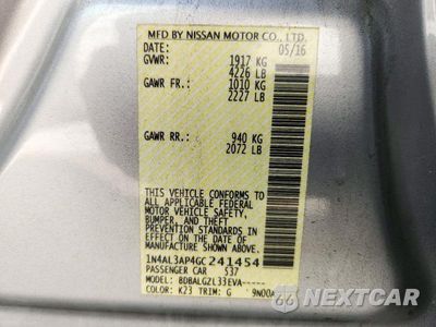 Zdjęcie 13 z 13 samochodu: 2016 NISSAN ALTIMA 2.5 S VIN:1N4AL3AP4GC241454 - miniatura