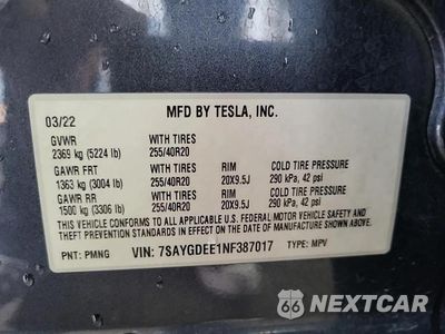 Zdjęcie 10 z 14 samochodu: 2022 TESLA MODEL Y VIN:7SAYGDEE1NF387017 - miniatura
