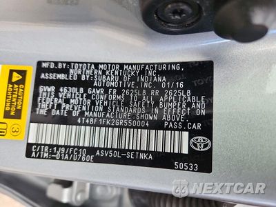 Zdjęcie 12 z 12 samochodu: 2016 TOYOTA CAMRY LE VIN:4T4BF1FK2GR550004 - miniatura