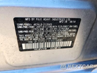 Zdjęcie 13 z 13 samochodu: 2014 SUBARU XV CROSSTREK 2.0I HYBRID VIN:JF2GPBCC1EH318490 - miniatura