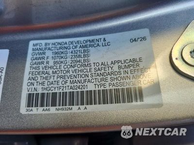 Zdjęcie 12 z 12 samochodu: 2026 HONDA ACCORD LX VIN:1HGCY1F21TA024201 - miniatura