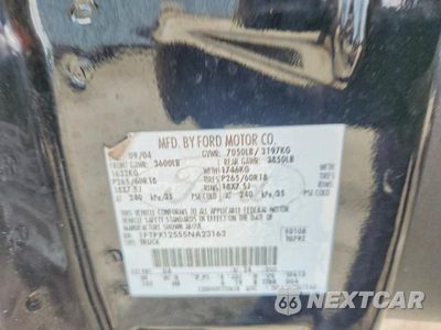Zdjęcie 12 z 12 samochodu: 2005 FORD F150 VIN:1FTPX12555NA23163 - miniatura