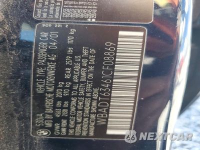 Zdjęcie 12 z 12 samochodu: 2001 BMW 530 I AUTOMATIC VIN:WBADT63461CF08869 - miniatura