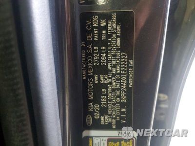 Zdjęcie 12 z 12 samochodu: 2020 KIA FORTE LXS VIN:3KPF24ADXLE222327 - miniatura