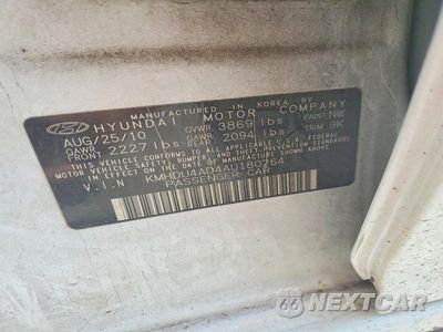 Zdjęcie 12 z 12 samochodu: 2010 HYUNDAI ELANTRA GLS VIN:KMHDU4AD4AU180264 - miniatura