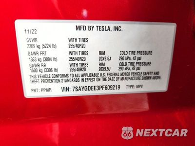 Zdjęcie 12 z 12 samochodu: 2023 TESLA MODEL Y VIN:7SAYGDEE3PF609219 - miniatura