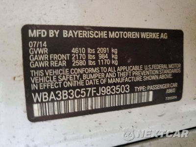 Zdjęcie 12 z 12 samochodu: 2015 BMW 328 XI VIN:WBA3B3C57FJ983503 - miniatura