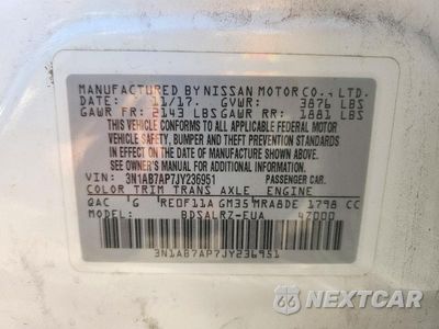 Zdjęcie 12 z 12 samochodu: 2018 NISSAN SENTRA SR VIN:3N1AB7AP7JY236951 - miniatura
