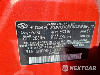 Zdjęcie 12 z 12 samochodu: 2020 HYUNDAI ELANTRA LIMITED VIN:5NPD84LF2LH601452 - miniatura