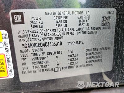 Zdjęcie 13 z 13 samochodu: 2012 BUICK ENCLAVE VIN:5GAKVCED4CJ403910 - miniatura