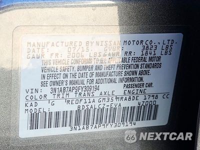 Zdjęcie 13 z 13 samochodu: 2015 NISSAN SENTRA S VIN:3N1AB7AP9FY309194 - miniatura